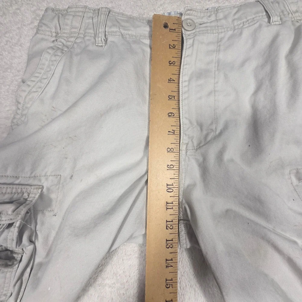 Faded Glory Cargo Shorts Mens 38 Sidewalk Gray Good Cotton FM19B303 Utility Work